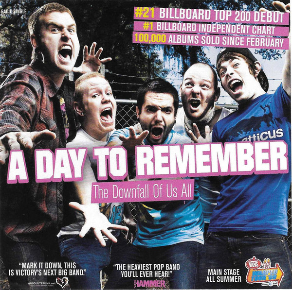 A DAY TO REMEMBER - The Downfall Of Us All - Radio Single cover 
