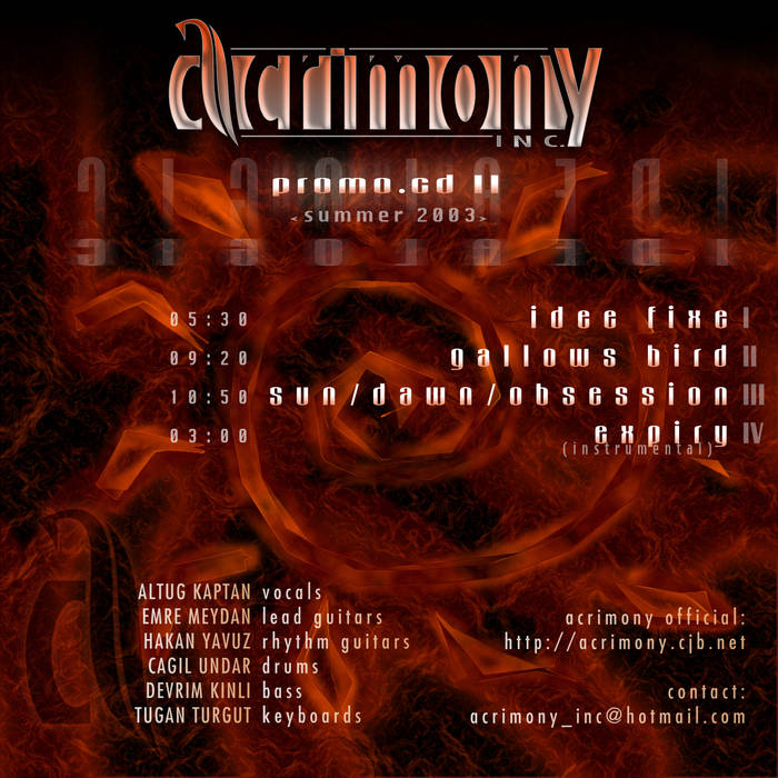 ACRIMONY INC. - Promo CD II cover 