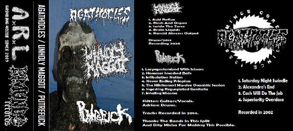 AGATHOCLES - Agathocles / Unholy Maggot / Putrefuck cover 