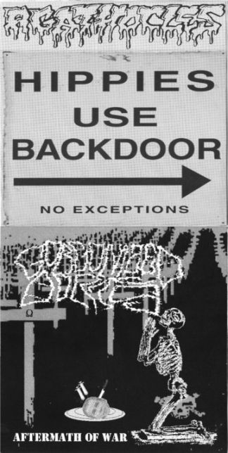 AGATHOCLES - Hippies Use Backdoor - No Exceptions / Aftermath of War cover 