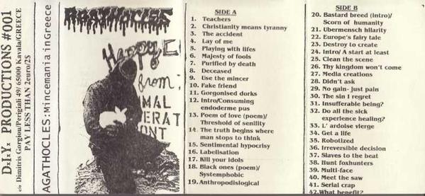 AGATHOCLES - Mincemania in Greece cover 