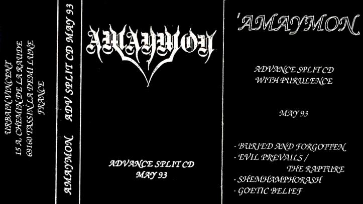 AMAYMON - Advance Split CD May 93 cover 