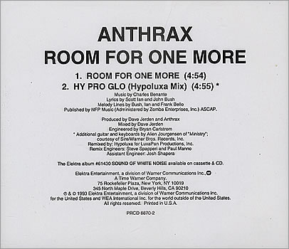 ANTHRAX - Room for One More cover 