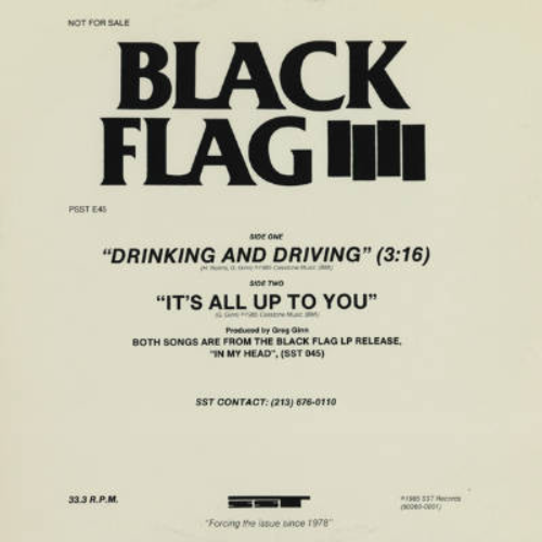 BLACK FLAG - Drinking And Driving / It's All Up To You ‎ cover 