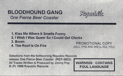 BLOODHOUND GANG - One Fierce Beer Coaster (cassette promo) cover 