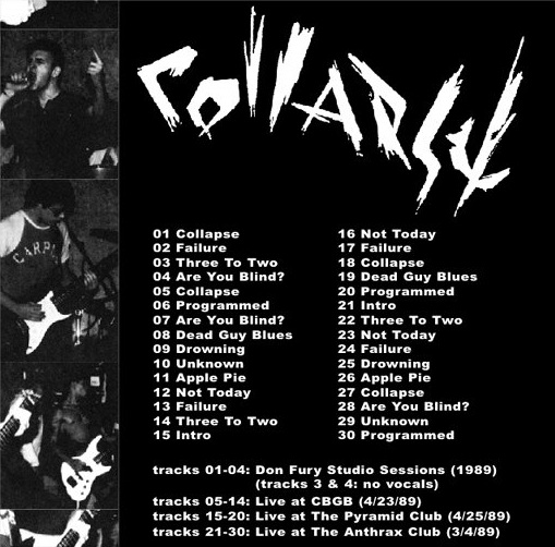 COLLAPSE (NY) - 1989 Don Fury Sessions and Live cover 