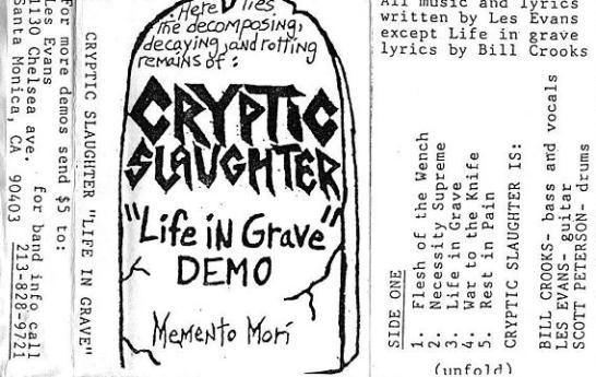 CRYPTIC SLAUGHTER - Life in Grave cover 