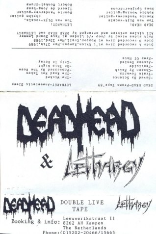 DEAD HEAD - Promo Tape '89 / Anaesthetic Sleep cover 