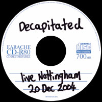DECAPITATED - Live Nottingham 20 Dec 2004 cover 