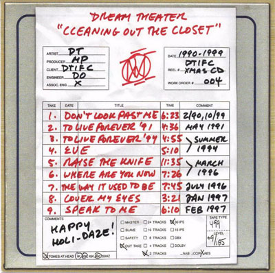 DREAM THEATER - Cleaning Out The Closet (Christmas CD 1999) cover 