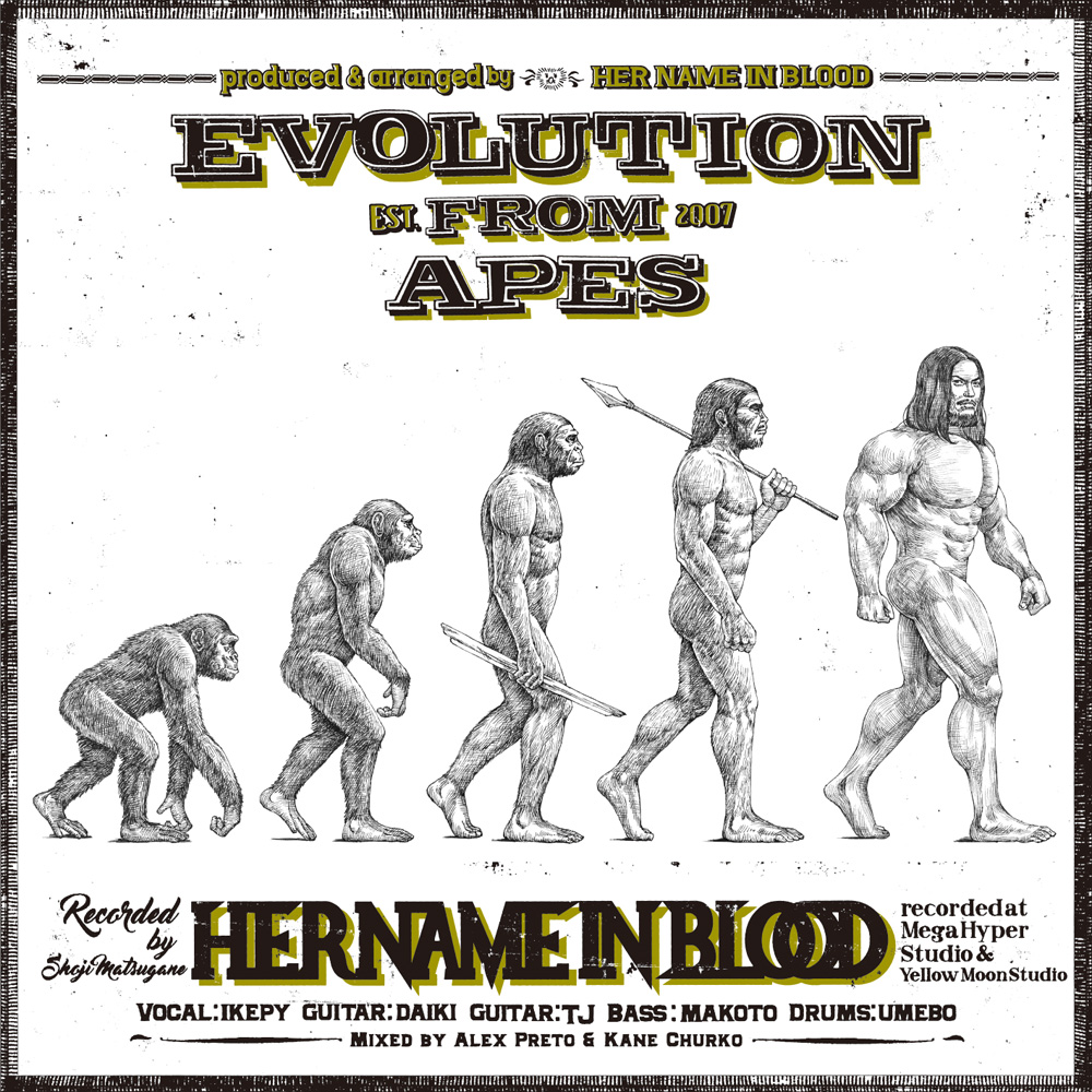 HER NAME IN BLOOD - Evolution From Apes cover 