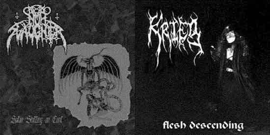 KRIEG - Flesh Descending / Satan Shitting on Cunt cover 