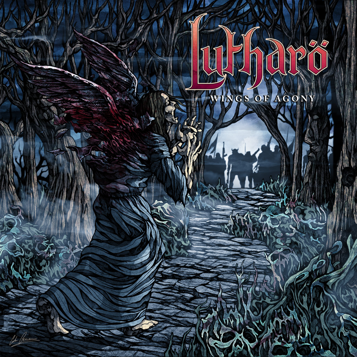 LUTHARÖ - Wings of Agony cover 