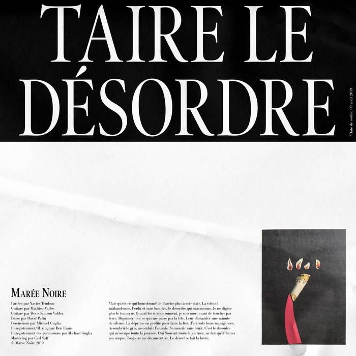 MARÉE NOIRE - Taire Le D​é​sordre cover 
