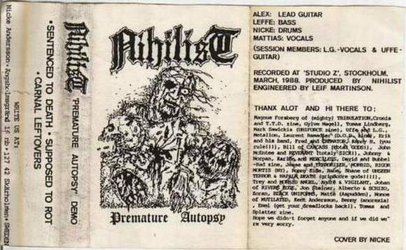 NIHILIST - Premature Autopsy cover 