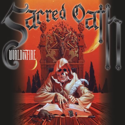 SACRED OATH - World on Fire cover 