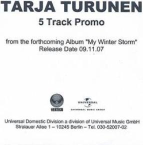 TARJA - 5 Track Promo cover 