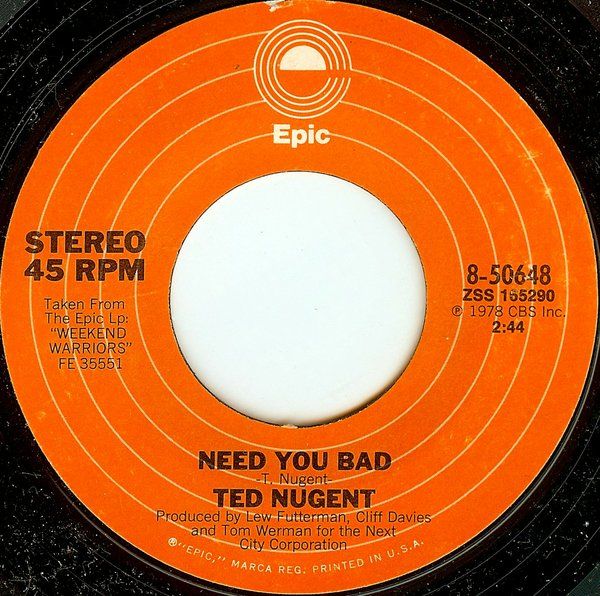TED NUGENT - Need You Bad cover 