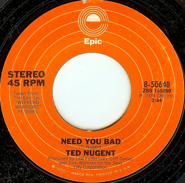 TED NUGENT - Need You Bad cover 