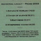 ANCESTRAL LEGACY Promo 2003 album cover