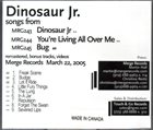 DINOSAUR JR. Songs From Dinosaur Jr. / You're Living All Over Me / Bug album cover