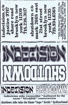 INDECISION Indecision / Shutdown album cover
