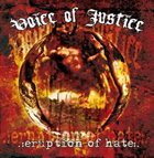VOICE OF JUSTICE Eruption Of Hate album cover
