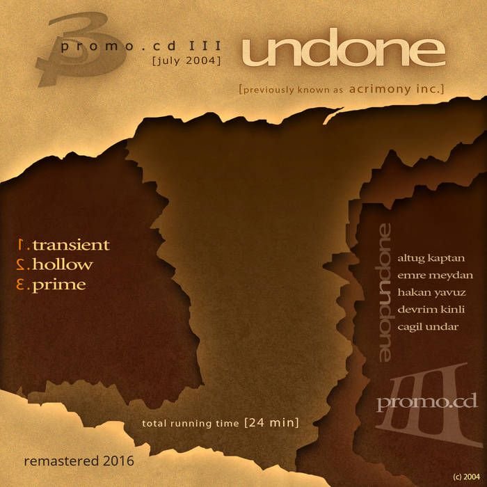 UNDONE - Promo CD III cover 