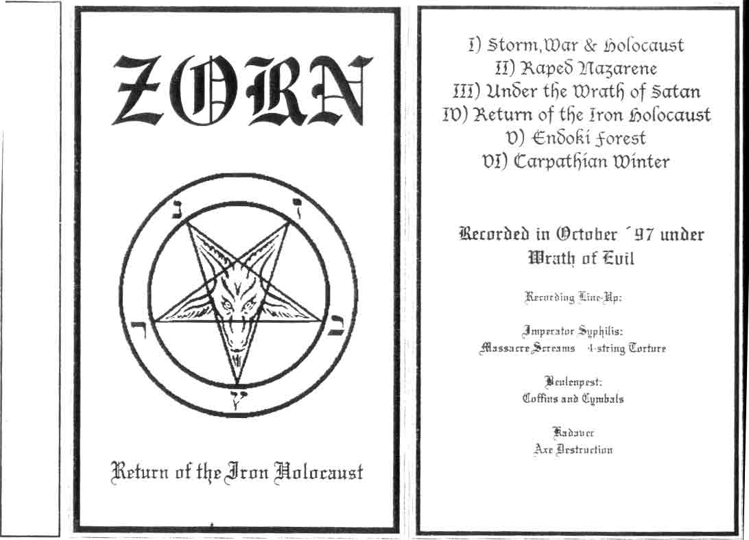 ZORN (BY) - Return Of The Iron Holocaust cover 