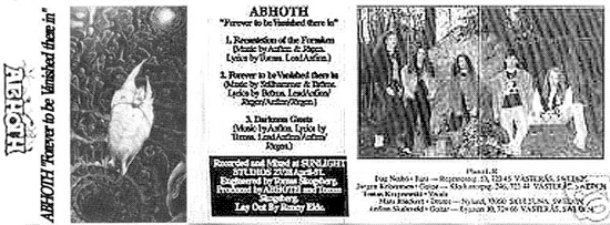 ABHOTH - Forever to Be Vanished There In cover 