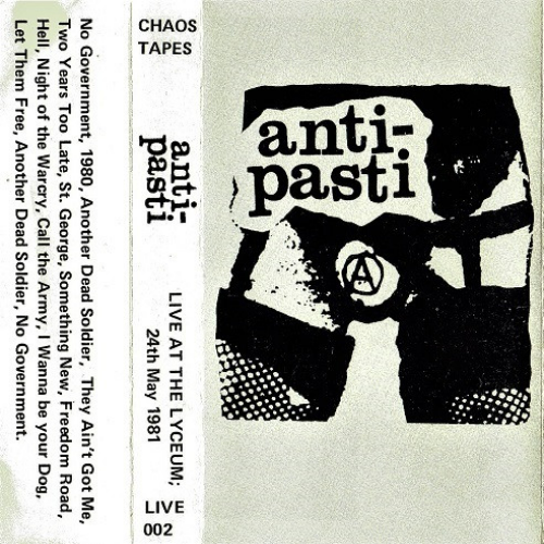 ANTI-PASTI - Live At The Lyceum, 24th May 1981 cover 