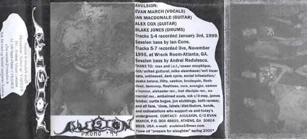 AVULSION (GA) - Promo '99 cover 