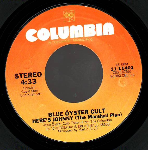BLUE ÖYSTER CULT - Here's Johnny (The Marshall Plan) / Divine Wind cover 