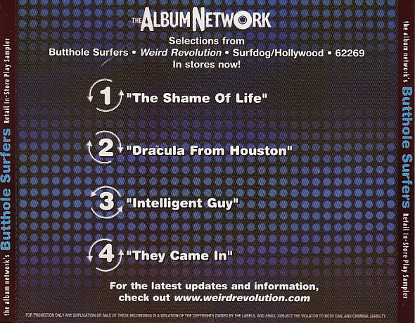 BUTTHOLE SURFERS - The Album Network's Butthole Surfers In-Store Play Sampler cover 