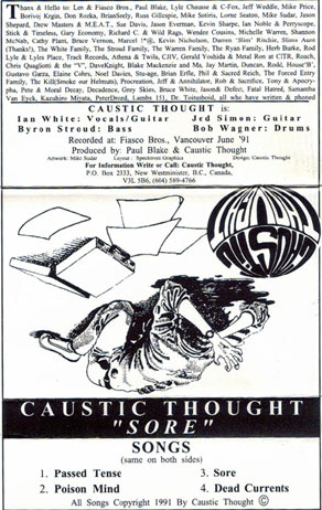 CAUSTIC THOUGHT - Sore cover 
