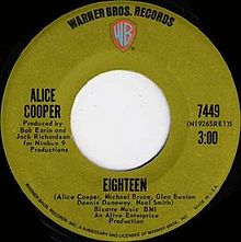 ALICE COOPER - Eighteen cover 