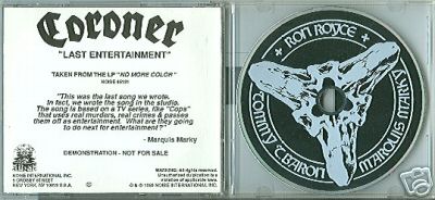 CORONER - Last Entertainment cover 