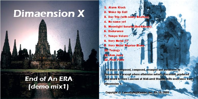 DIMAENSION X - End of an Era (Demo Mix 1) cover 