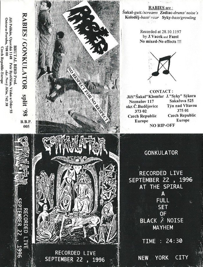 GONKULATOR - Rabies / Gonkulator - Split '98 cover 