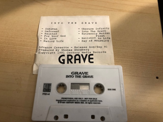 GRAVE - Advance Cassette - Into the Grave cover 