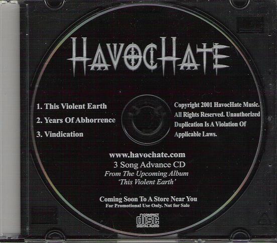 HAVOCHATE - 3 Song Advance CD cover 