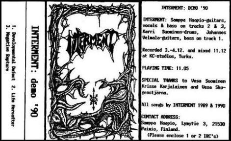 INTERMENT - Demo '90 cover 