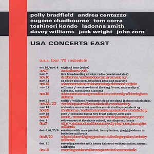 JOHN ZORN - USA Concerts East (with Polly Bradfield, Andrea Centazzo, Eugene Chadbourne, Tom Corra, Toshinori Kondo, LaDonna Smith, Davey Williams & Jack Wright) cover 