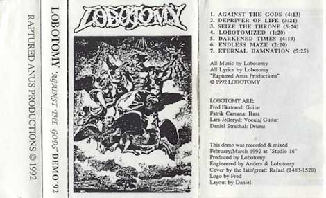 LOBOTOMY - Against the Gods cover 