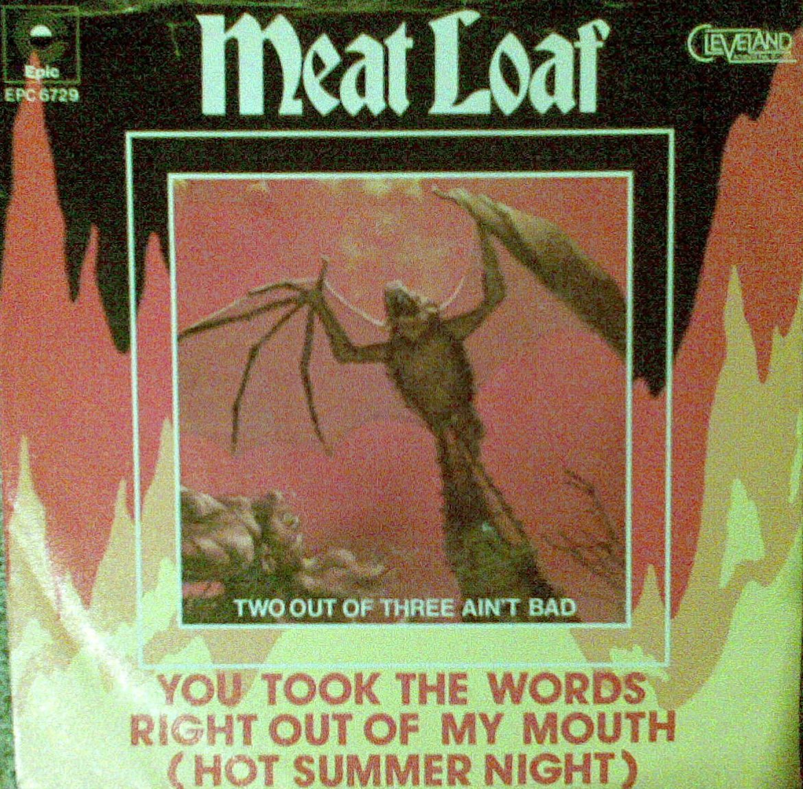 MEAT LOAF - You Took The Words Right Out Of My Mouth / Two Out Of Three Ain't Bad cover 