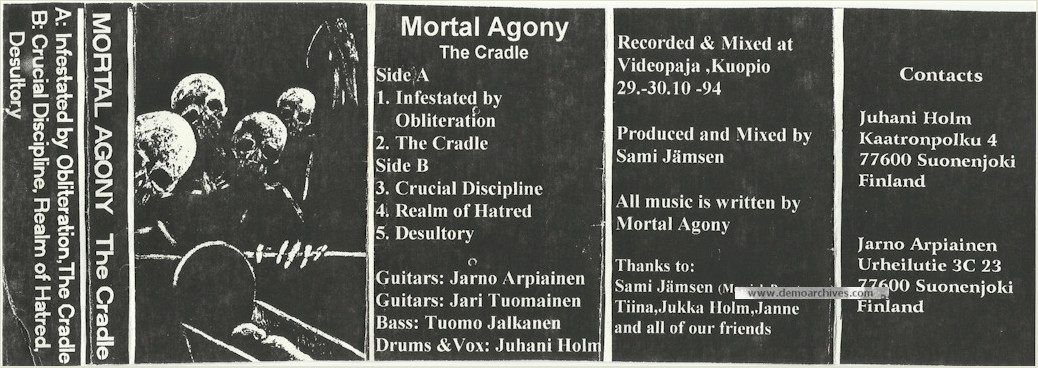 MORTAL AGONY - The Cradle cover 