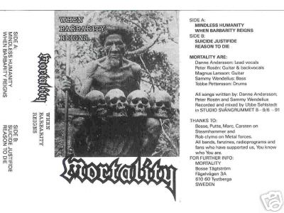 MORTALITY - When Barbarity Reigns cover 