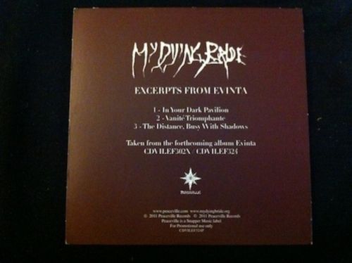 MY DYING BRIDE - Excerpts from Evinta cover 