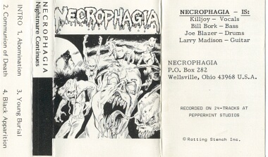 NECROPHAGIA - Nightmare Continues cover 