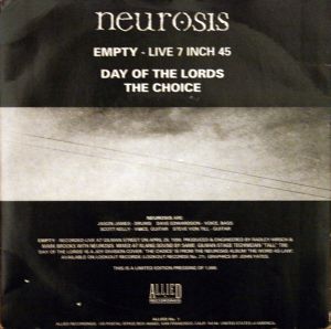 NEUROSIS - Empty cover 